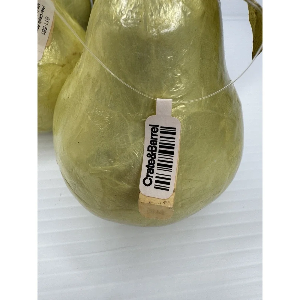 Crate & Barrel Capiz Pear Ornaments Green‎ Set of 5 Philippines Christmas Decor